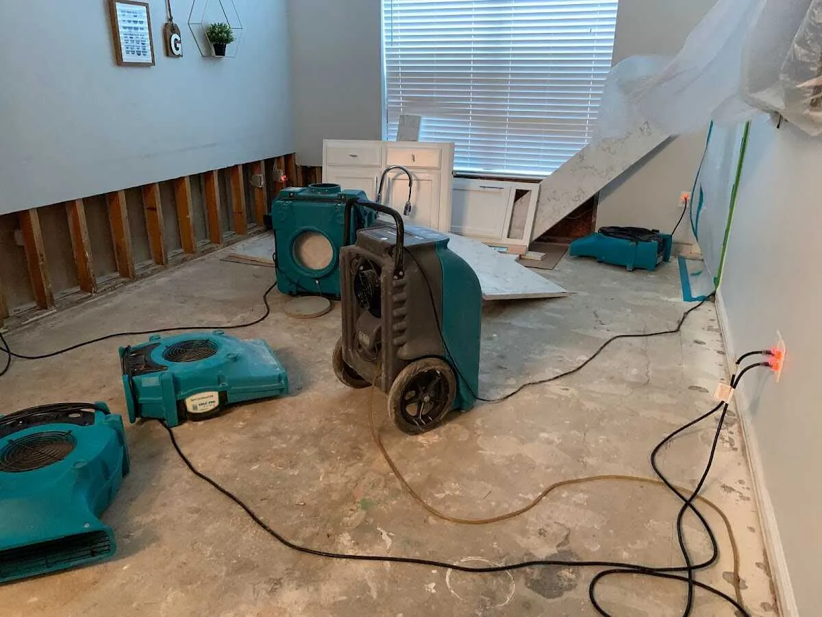 Dehumidifier in flood-cut room for Water Extraction & Removal in Bell Gardens